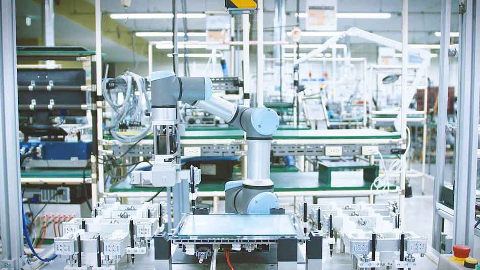 UR3用觸控筆點擊觸摸屏，以驗證其反應(yīng)情況